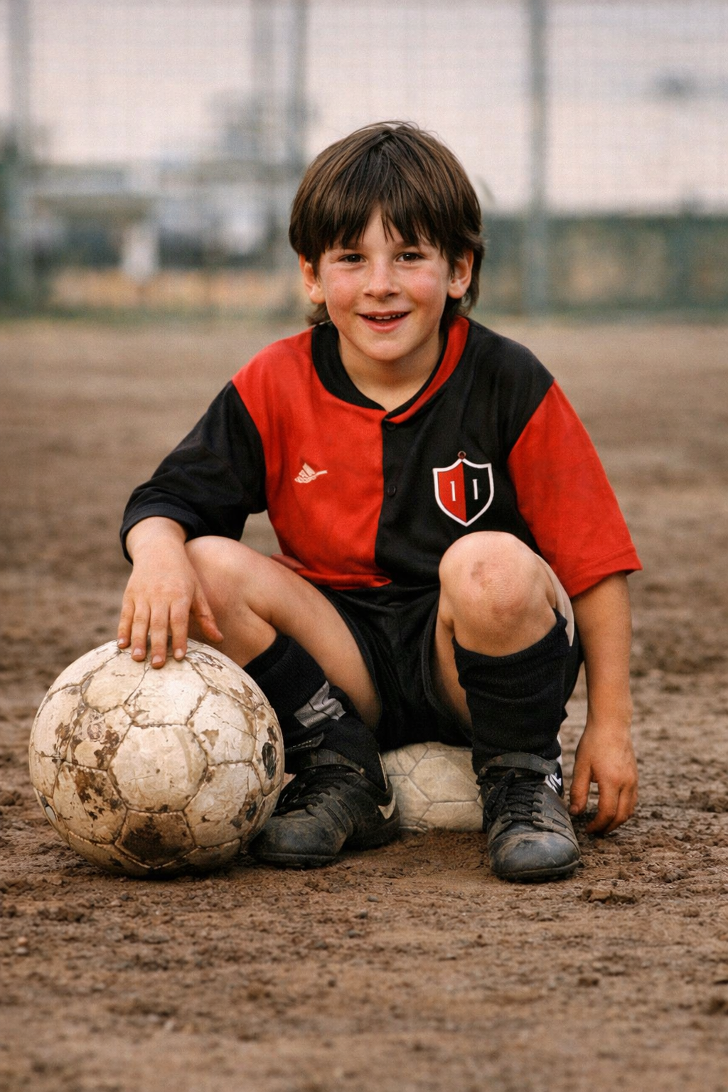 Young Lionel Messi playing football