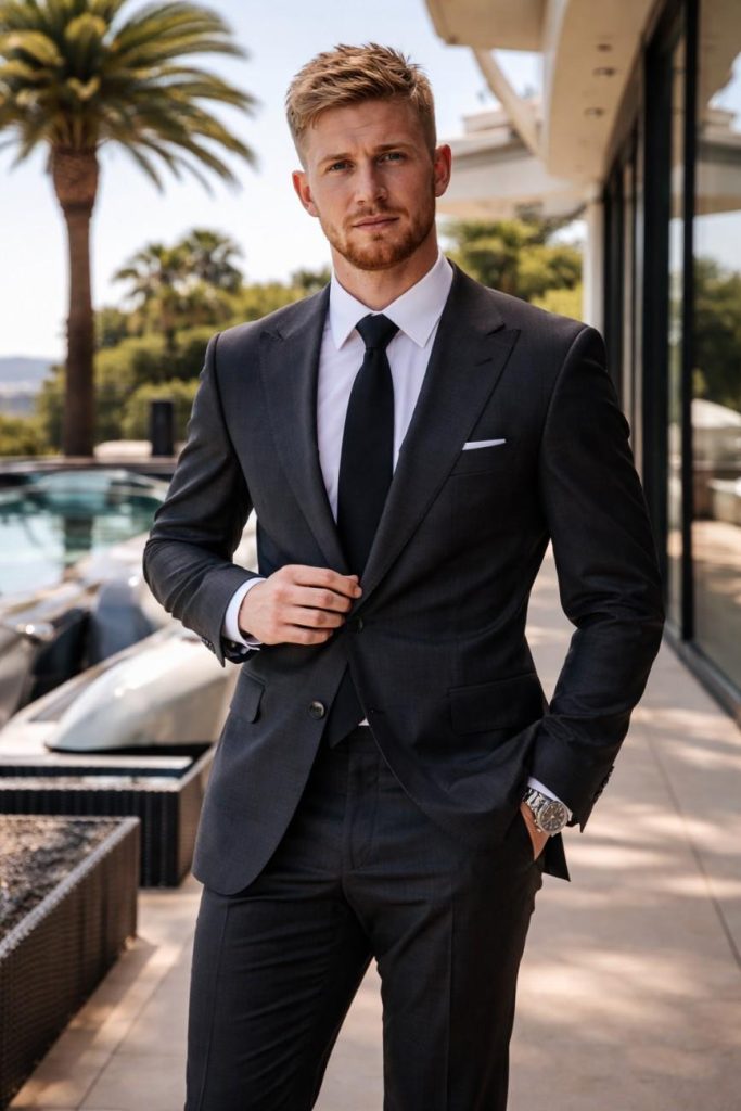 Kevin De Bruyne luxury lifestyle in 2026, wearing a stylish coat pant showcasing Kevin De Bruyne Net Worth 2026