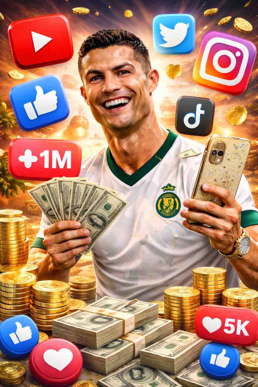 Cristiano Ronaldo salary 2026 including huge social media income and brand endorsements