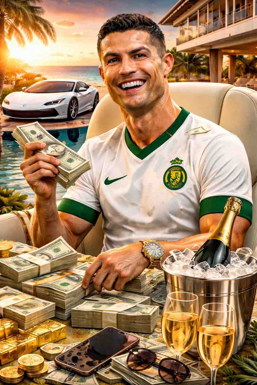 Cristiano Ronaldo luxury lifestyle in 2026 reflecting his massive salary and earnings